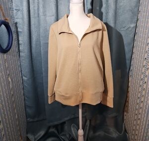 Pro Player Tan Zip-Up Jacket with Stand-Up Collar EUC - Large - Just Added!